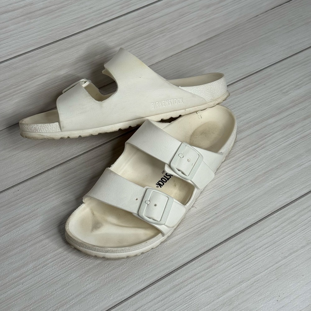 Birkenstock Arizona‎ Essentials EVA White Sandals Slides Beach Pool Size 40